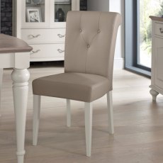 Bentley Designs Ashley Grey Washed Oak & Soft Grey Dining Soft Grey Uph Chair