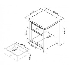 Montana White 1 Drawer Nightstand