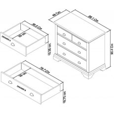 Montana White 2+2 Drawer Chest