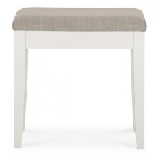 Ashby White Stool - Pebble Grey Fabric
