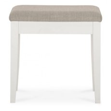 Rivendell White Stool - Pebble Grey Fabric