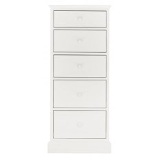 Rivendell White 5 Drawer Tall Chest