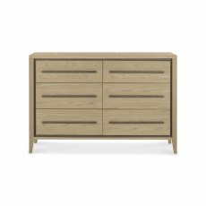 Oakland Aged Oak & Weathered Oak 6 Drawer Chest