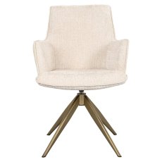 Dakota Swivel Chair Beige Chenille