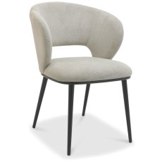 Luca - Beige Fabric Chair with Matt Black Legs Luca - Beige Fabric Chair with Matt Black Legs