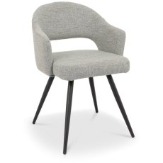 Sterling - Grey Boucle Fabric Chair with Black Legs Sterling - Grey Boucle Fabric Chair with Black Legs