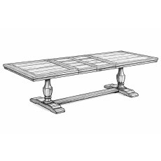 Siena Twin Insert Extending Dining Table (Rustic Brown)