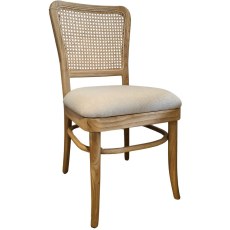Pippa Rattan Dining Chair with Upholstered Seat