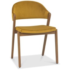 Camden Peppercorn Upholstered Arm Chair - Mustard Velvet Fabric