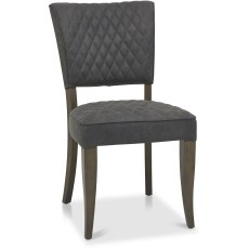 Logan Fumed Oak Upholstered Chair - Dark Grey Fabric