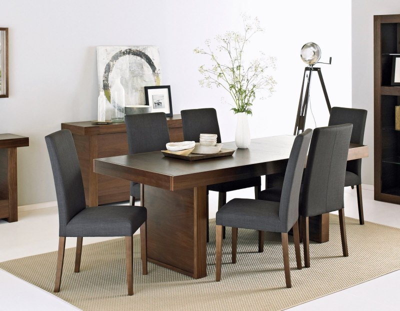 Akita Walnut Dining Set D - Table & 6 Chairs Akita Walnut Dining Set D - Table & 6 Chairs