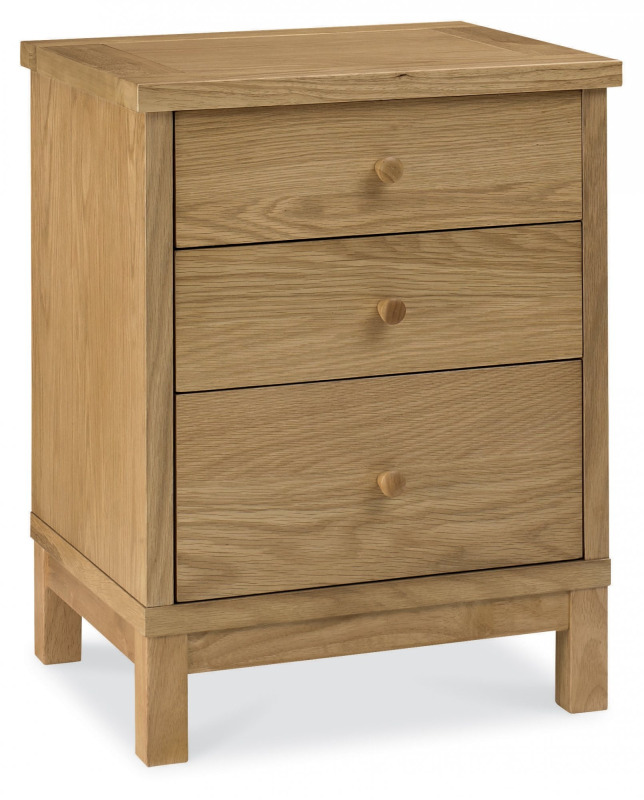 Atlanta Oak 3 Drawer Nightstand Atlanta Oak 3 Drawer Nightstand