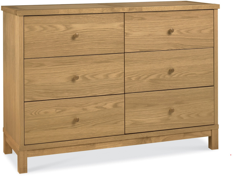 Atlanta Oak 6 Drawer Wide Chest Atlanta Oak 6 Drawer Wide Chest