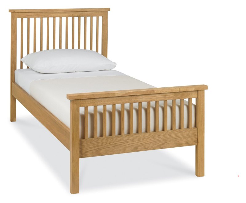 Atlanta Oak High Footend Bedstead Single 90cm Atlanta Oak High Footend Bedstead Single 90cm