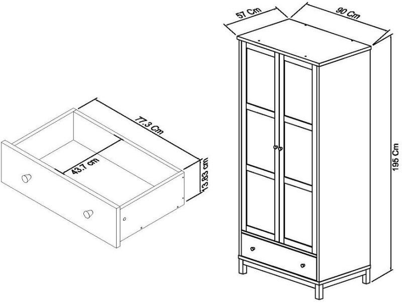 Atlanta Two Tone Double Wardrobe Atlanta Two Tone Double Wardrobe