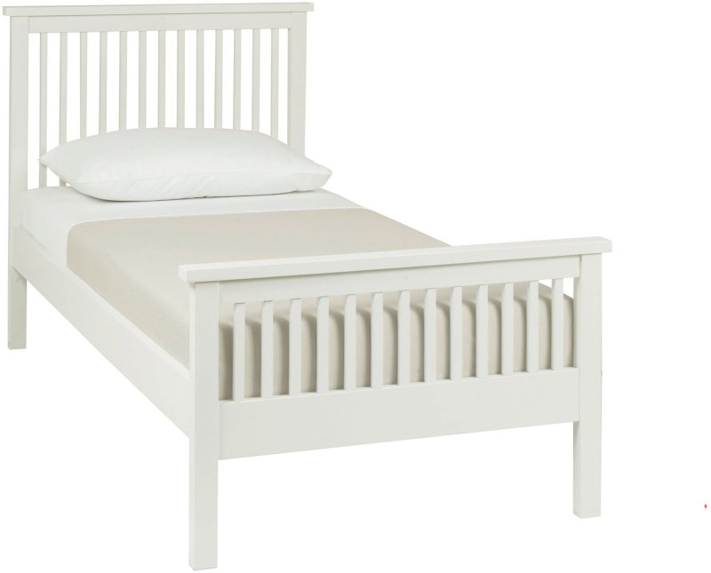 Atlanta White High Footend Bedstead Single 90cm Atlanta White High Footend Bedstead Single 90cm