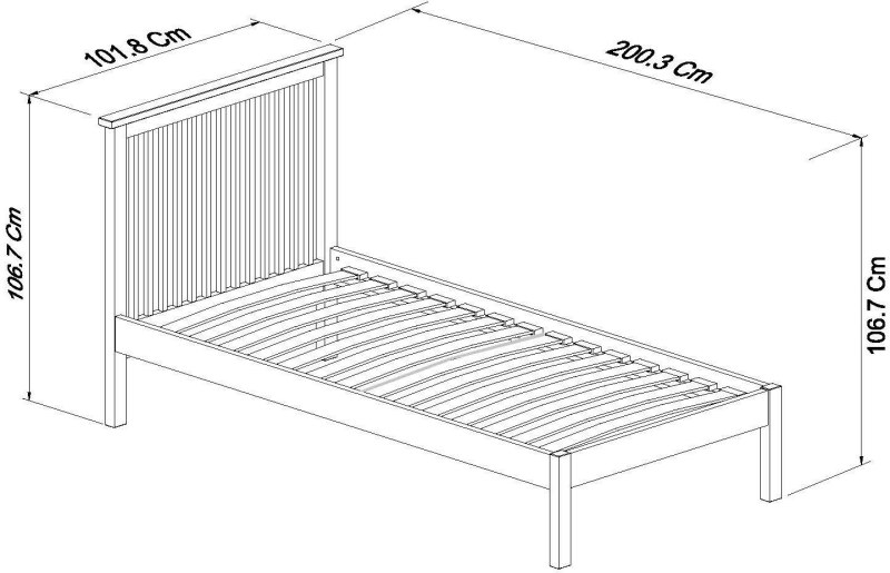 Atlanta White Low Footend Bedstead Single 90cm Atlanta White Low Footend Bedstead Single 90cm