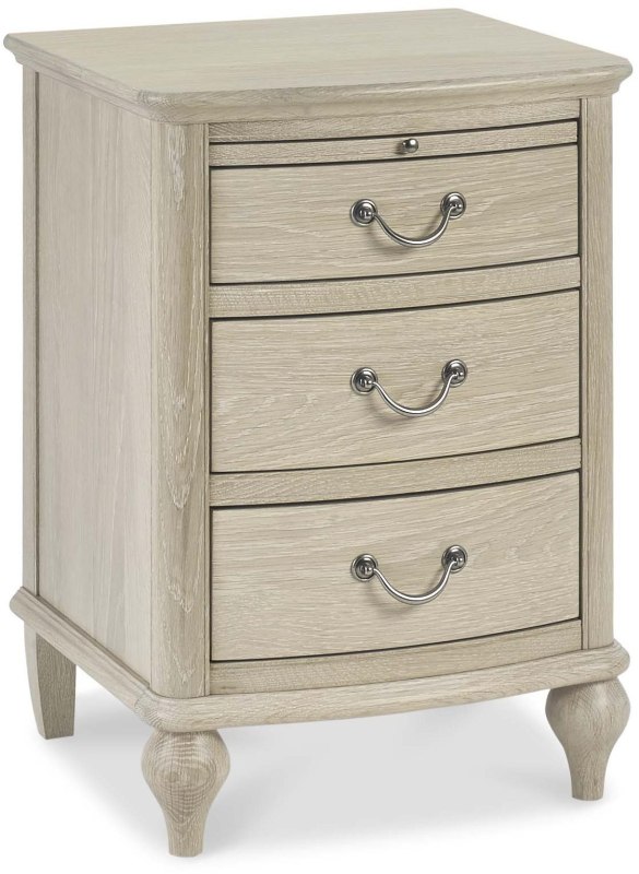 Bordeaux Chalk Oak 3 Drawer Nightstand Bordeaux Chalk Oak 3 Drawer Nightstand