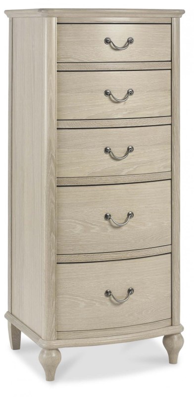 Bordeaux Chalk Oak 5 Drawer Tall Chest Bordeaux Chalk Oak 5 Drawer Tall Chest