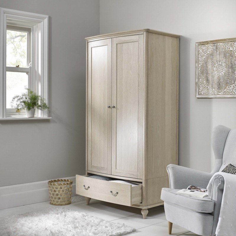 Bordeaux Chalk Oak Double Wardrobe Bordeaux Chalk Oak Double Wardrobe