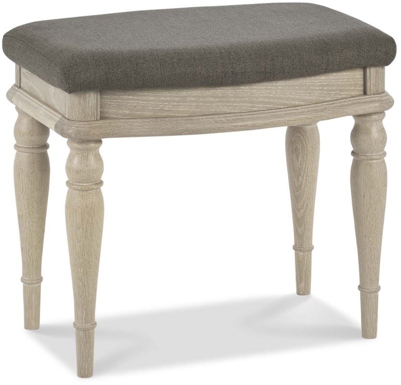 Bordeaux Chalk Oak Stool - Titanium Fabric Bordeaux Chalk Oak Stool - Titanium Fabric