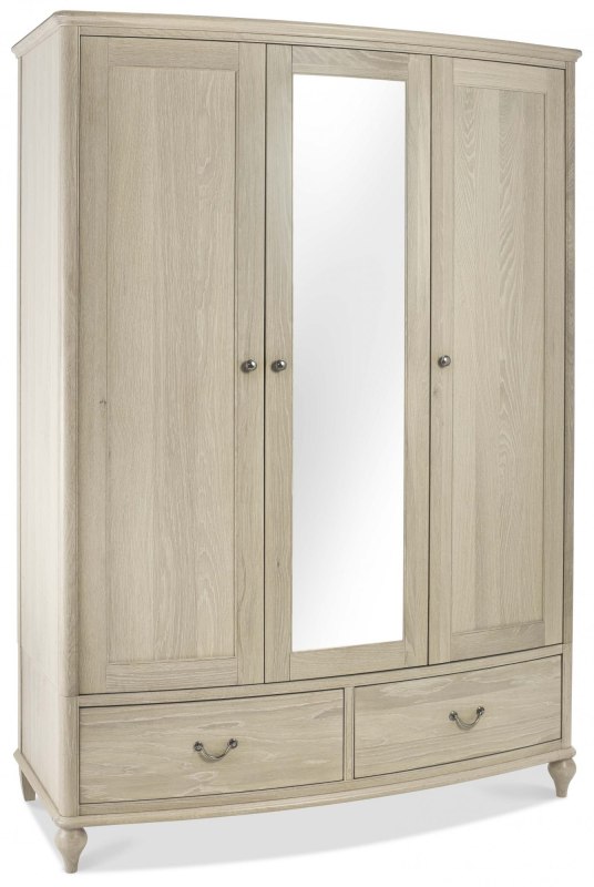 Bordeaux Chalk Oak Triple Wardrobe Bordeaux Chalk Oak Triple Wardrobe