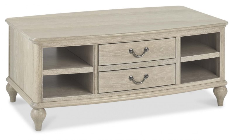 Bordeaux Chalk Oak Coffee Table With Drawers Bordeaux Chalk Oak Coffee Table With Drawers