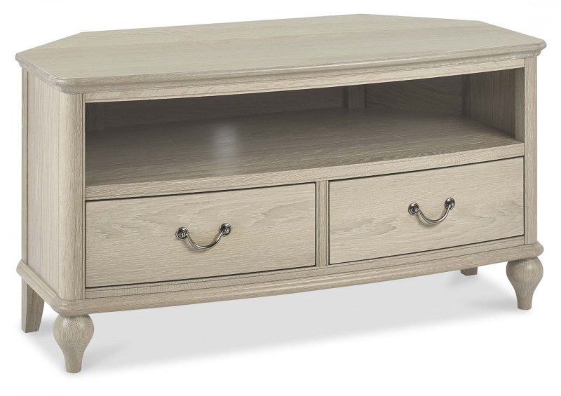 Bordeaux Chalk Oak Corner Tv Unit Bordeaux Chalk Oak Corner Tv Unit