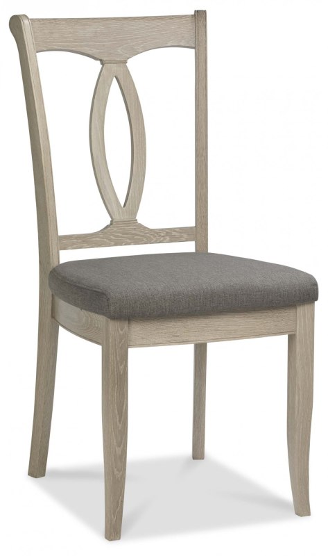 Bordeaux Chalk Oak Slat Dining Chair - Titanium Fabric (Pair) Bordeaux Chalk Oak Slat Dining Chair - Titanium Fabric (Pair)