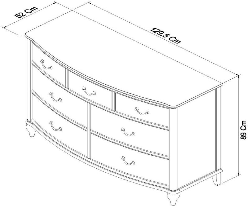 Bordeaux Ivory 3+4 Drawer Chest Bordeaux Ivory 3+4 Drawer Chest