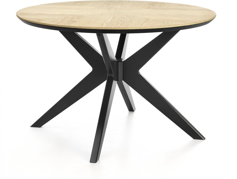 Brunel Chalk Oak & Gunmetal Circular Dining Table Brunel Chalk Oak & Gunmetal Circular Dining Table