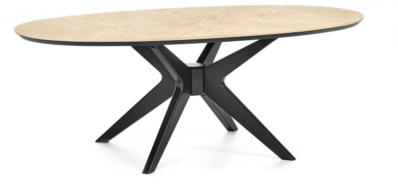 Brunel Chalk Oak & Gunmetal Coffee Table - Elliptical Brunel Chalk Oak & Gunmetal Coffee Table - Elliptical