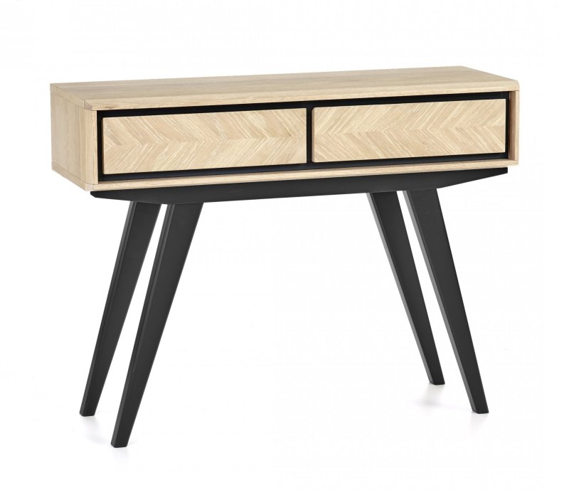 Brunel Chalk Oak & Gunmetal Console Table With Drawers Brunel Chalk Oak & Gunmetal Console Table With Drawers