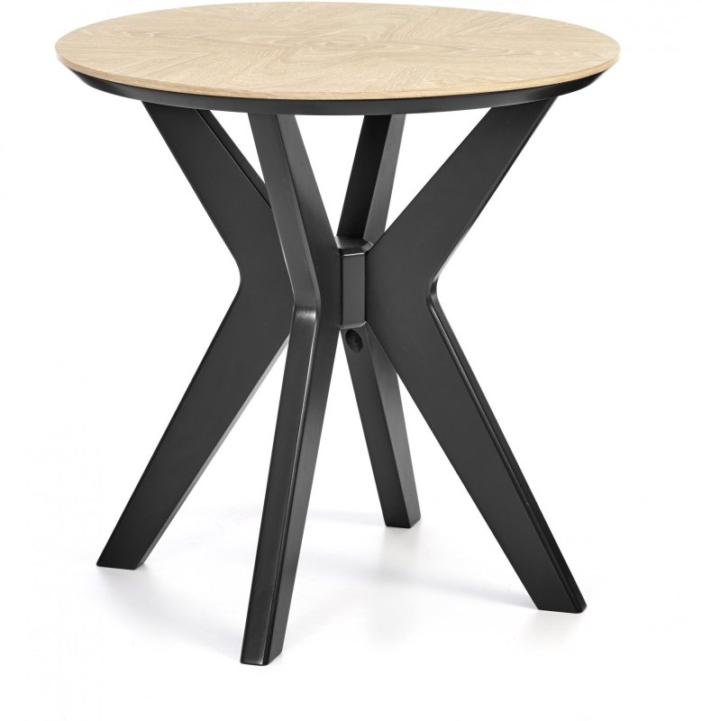 Brunel Chalk Oak & Gunmetal Lamp Table - Circular Brunel Chalk Oak & Gunmetal Lamp Table - Circular