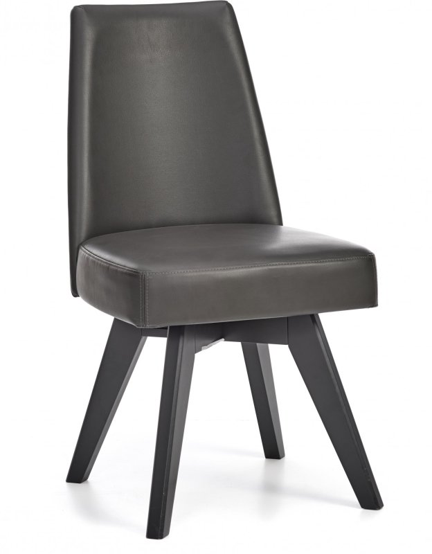 Brunel Gunmetal Upholstered Swivel Chair - Grey Bonded Leather (Pair) Brunel Gunmetal Upholstered Swivel Chair - Grey Bonded Leather (Pair)