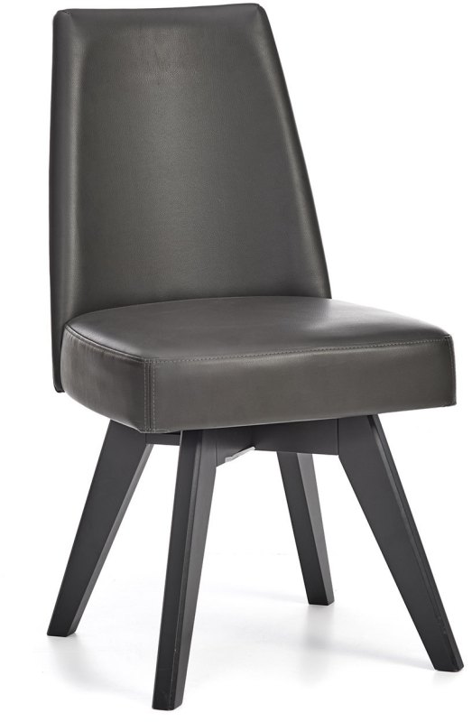 Brunel Gunmetal Upholstered Swivel Chair - Grey Bonded Leather (Single) Brunel Gunmetal Upholstered Swivel Chair - Grey Bonded Leather (Single)