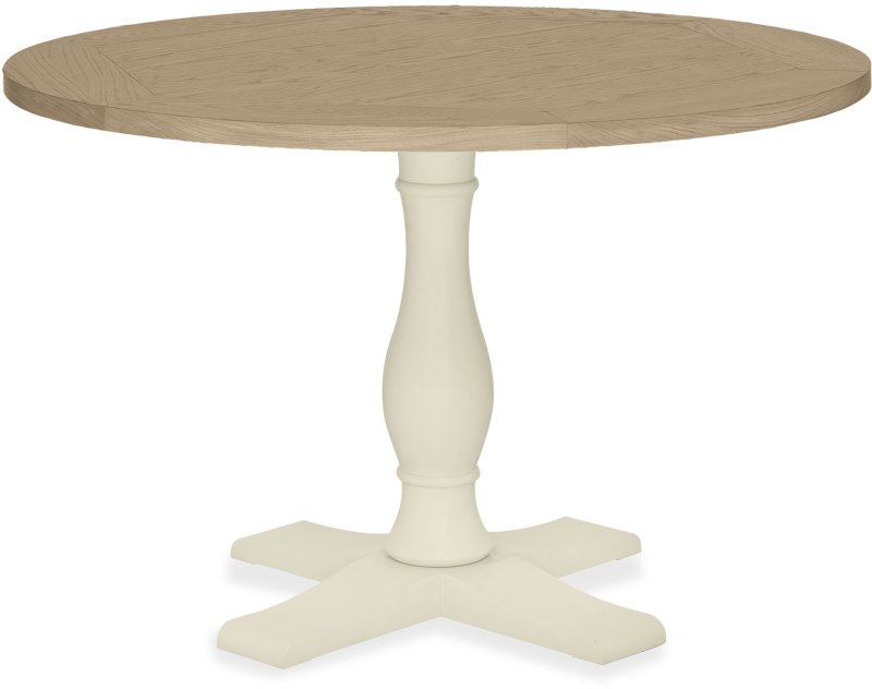 Chartreuse Aged Oak & Antique White Circular Table Chartreuse Aged Oak & Antique White Circular Table