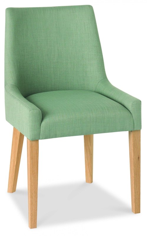 Ella Light Oak Scoop Back Chair - Aqua Fabric Ella Light Oak Scoop Back Chair - Aqua Fabric