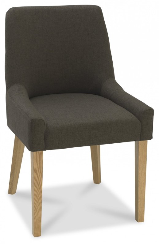 Ella Light Oak Scoop Back Chair - Black Gold Fabric (Pair) Ella Light Oak Scoop Back Chair - Black Gold Fabric (Pair)