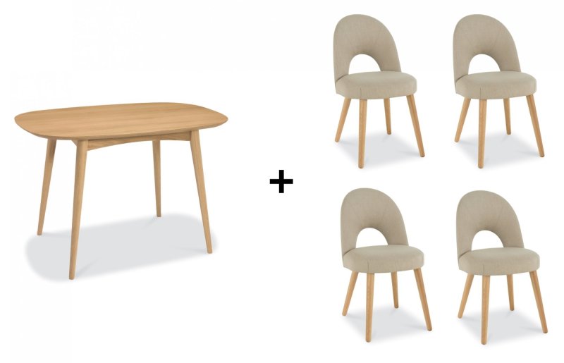 Oslo Oak Dining Set C- Table & 4 Chairs Oslo Oak Dining Set C- Table & 4 Chairs