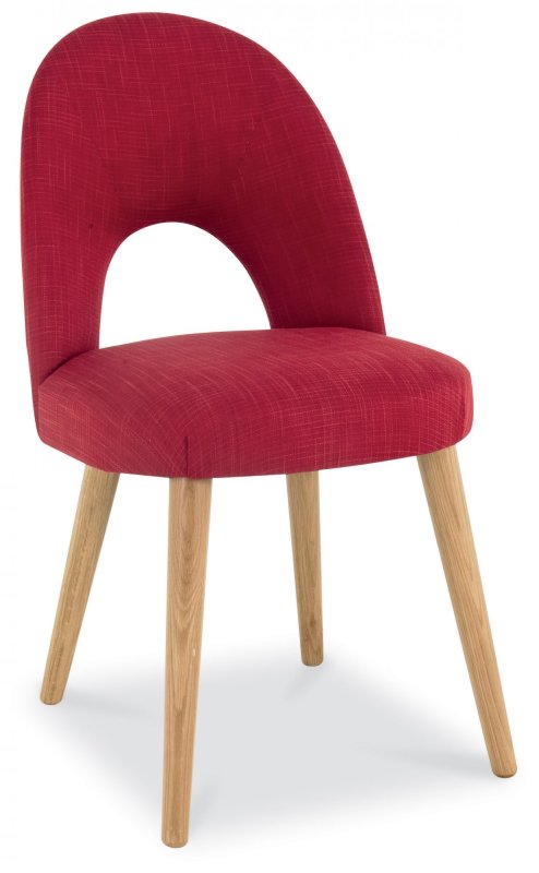 Oslo Oak Upholstered Chair - Red Fabric (Pair) Oslo Oak Upholstered Chair - Red Fabric (Pair)