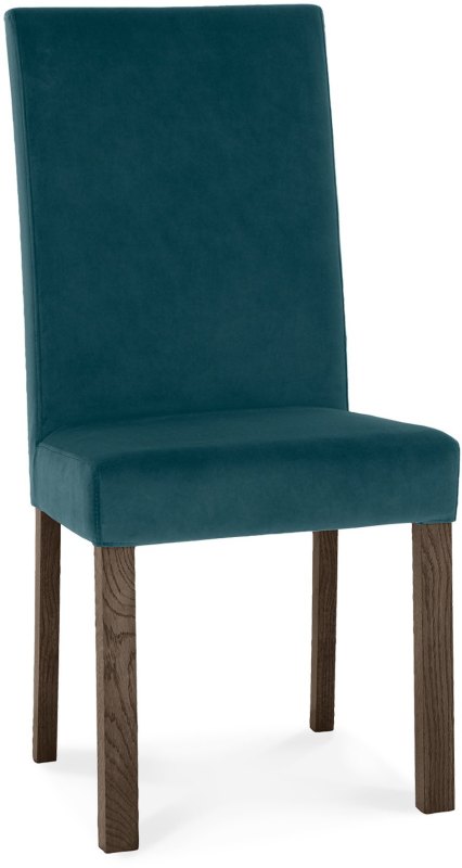 Parker Dark Oak Square Back Chair - Sea Green Velvet Fabric (Pair) Parker Dark Oak Square Back Chair - Sea Green Velvet Fabric (Pair)