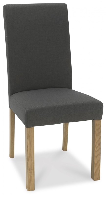 Parker Light Oak Square Back Chair - Cold Steel Fabric (Pair) Parker Light Oak Square Back Chair - Cold Steel Fabric (Pair)