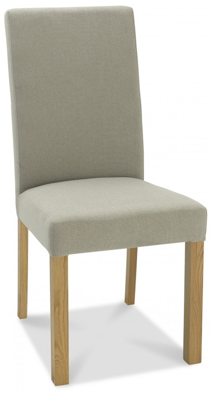 Parker Light Oak Square Back Chair - Silver Grey Fabric (Pair) Parker Light Oak Square Back Chair - Silver Grey Fabric (Pair)