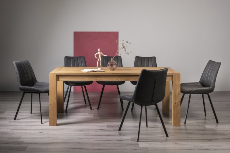 Turin Light Oak 6-10 Seater Table & 8 Fontana Dark Grey Faux Suede Fabric Chairs Turin Light Oak 6-10 Seater Table & 8 Fontana Dark Grey Faux Suede Fabric Chairs