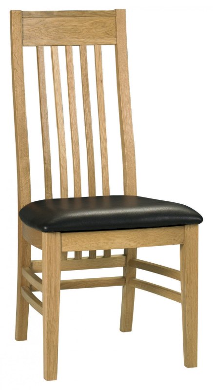 Turner Slatted Chair - Brown Faux Leather (Single) Turner Slatted Chair - Brown Faux Leather (Single)