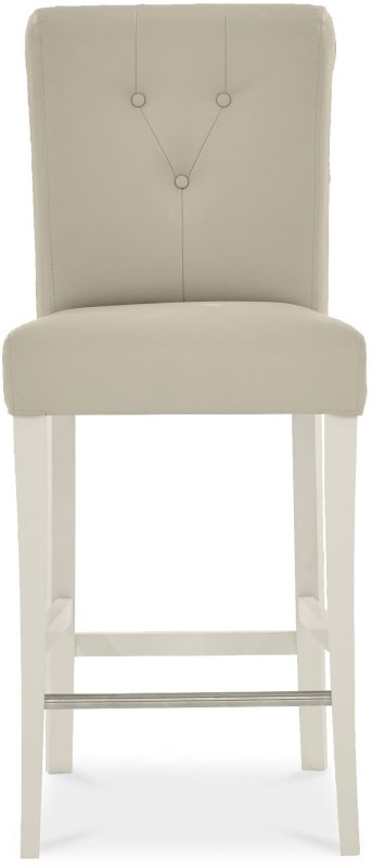 Ashley Soft Grey Upholstered Bar Stool - Grey Bonded Leather Ashley Soft Grey Upholstered Bar Stool - Grey Bonded Leather