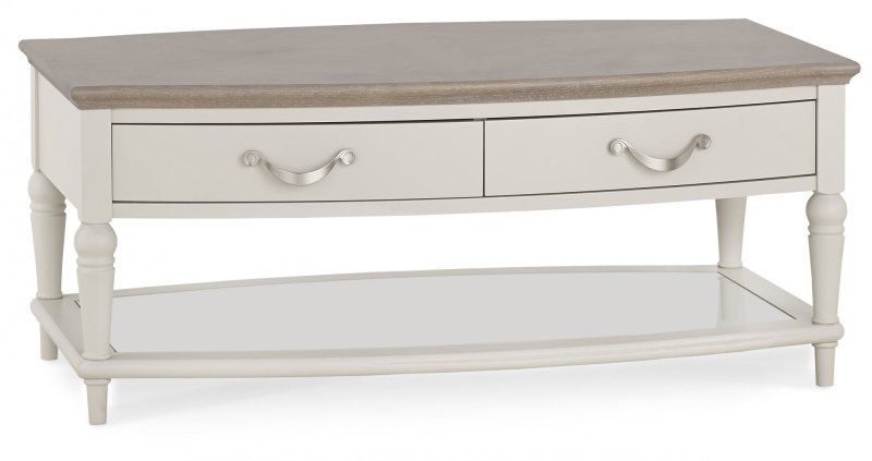 Ashley Grey Washed Oak & Soft Grey Coffee Table With Drawers Ashley Grey Washed Oak & Soft Grey Coffee Table With Drawers