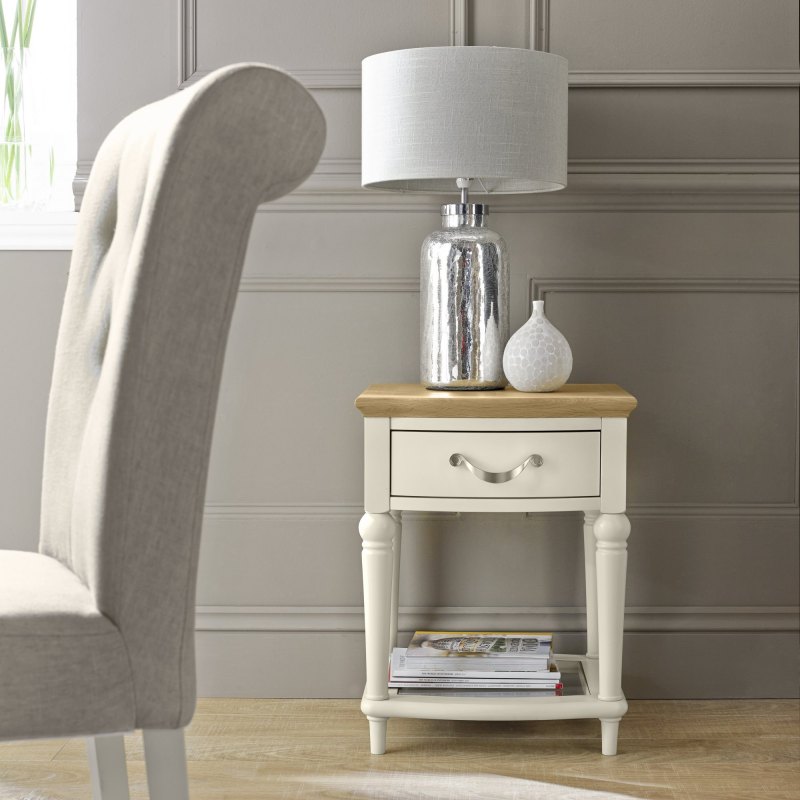 Ashley Pale Oak & Antique White Lamp Table With Drawer Ashley Pale Oak & Antique White Lamp Table With Drawer