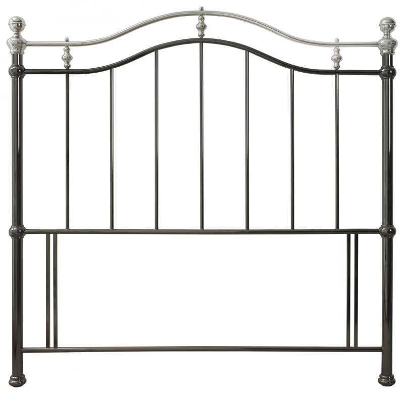 Chloe Black & Shiny Nickel Headboard Double 135cm Chloe Black & Shiny Nickel Headboard Double 135cm